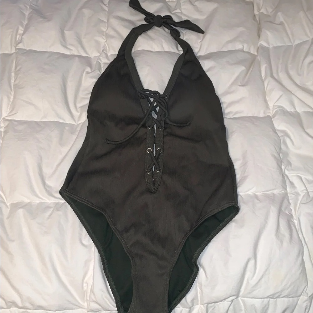Halter Lace front one piece swimsuit